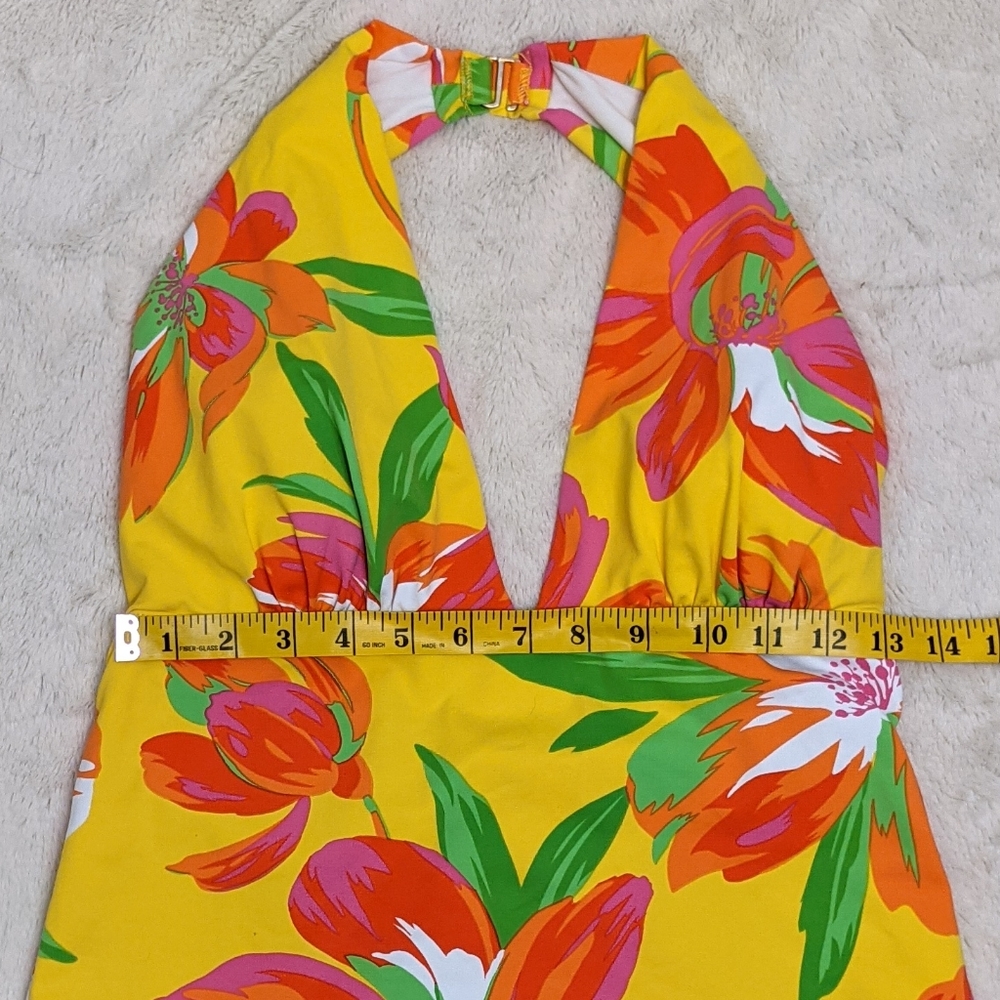 LRL Halter Tankini Top Yellow Tropical - Picture 11 of 11